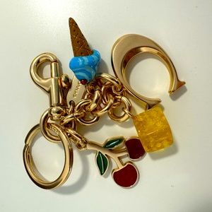 Coach Keychain - signature charms - rose gold - NWOT!